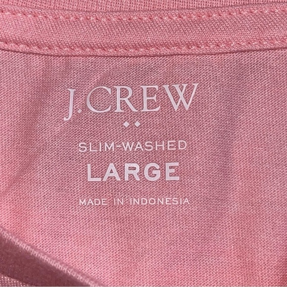 J. Crew Men’s size Large Pocket Tee Slim Heathered Washed T-Shirt cool Pink NWT - Picture 2 of 9